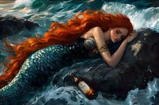 Vintage Mermaid Fantasy Canvas Picture Home Decor Wall Art Prints Painting 077