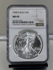1990 American Silver Eagle NGC MS 69 #235