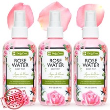 De La Cruz Rose Water Body Mist Spray 8oz 3 Bottles Alcohol Free