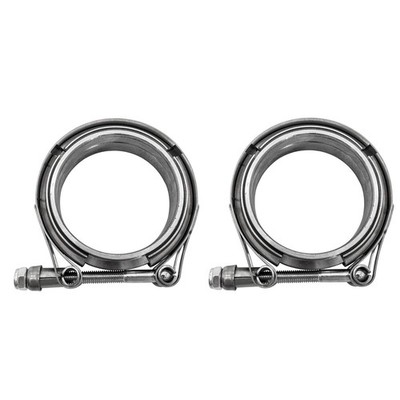 2 PCS 2.5 Inch Stainless Steel V-Band Bolt Clamp With Male Female Flanges