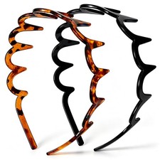 Zig Zag Headbands for Women, Non-Slip Comb Headband, 2 Pack