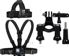 Bike Mount+ Chest Strap + Head Strap For ALL GoPro HERO 10,9,8,7,6,5,4,3,2,1