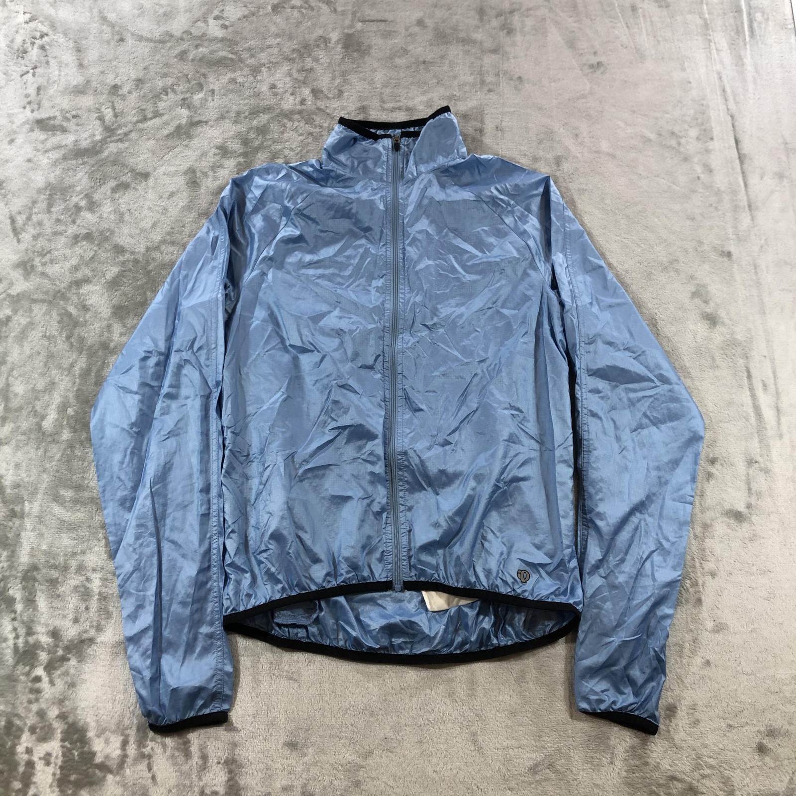 Pearl Izumi Cycling Jacket Womens Medium Blue Windbreaker Full Zip Pockets