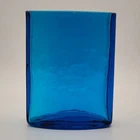 Blenko Glass Turquoise Blue 446 Cut Top Pillow Vase
