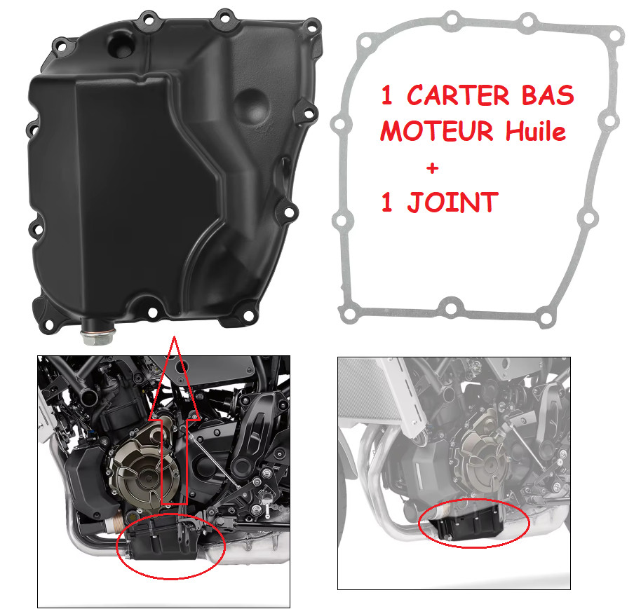 Carter d'huile MT07 anti-fuite pour réparer un moteur fissuré 2014-2026