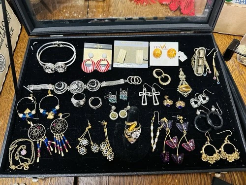 Vintage Lot Costume Jewelry Monet Brighton Earrings Bracelet Necklace Avon Amber