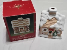 Terracotta Snow House Tea Light Candle Holder  Christmas Holiday with Box