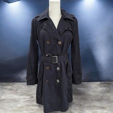 Brenntano Womens Navy Trench Coat Belted Doub...