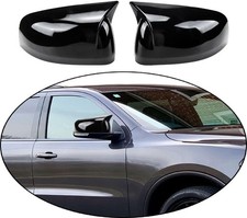 Gloss Black Side Mirror Cap Overlay Cover ABS For 11-26 Durango Grand Cherokee