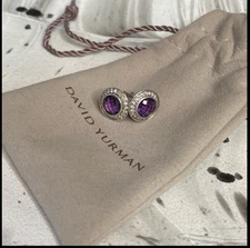 DAVID YURMAN AMETHYST & DIAMOND EARRINGS  “GREAT CONDITION💎