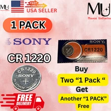 1 PC Sony/Murata CR1220 Fresh Stock Lithium 3V Battery Exp Date 2033+