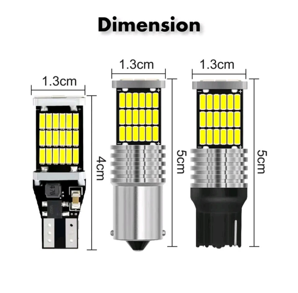 Avanstar Motors 2PCS 45LED T15/W16W Car Reverse Light Bulb - Image 4 of 4
