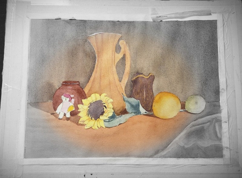 Unframed 13.5x18.5 Painting By Ruthann Futrell Still Life