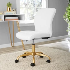Mid Back Soft Plush Velvet Office Chair Ergonomic Computer Gaming Chair White US
