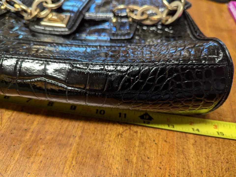 Paradox Black Leather Moc Croc Purse - Image 2 of 4