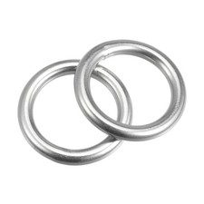 316 Stainless Steel Round Welded Circle O-Ring 30mm 1.18" ID 6mm Thickness 2pcs