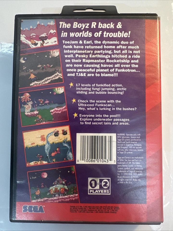 ToeJam and Earl in Panic on Funkotron (Sega Genesis, 1993) CIB COMPLETE - TESTED - Image 2 of 4