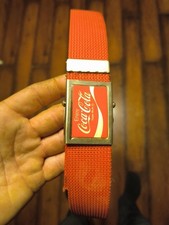 Vintage 1970's Coke Enjoy Coca Cola Solid Brass Belt 34" Red belt