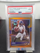 2020 Panini Donruss Optic - Lamar Jackson #11 Orange Prizm /199 ~ PSA 9 🔥 👀
