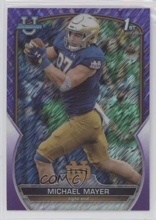 2022 Bowman U Chrome Purple Shimmer Refractor Michael Mayer #41 pe8
