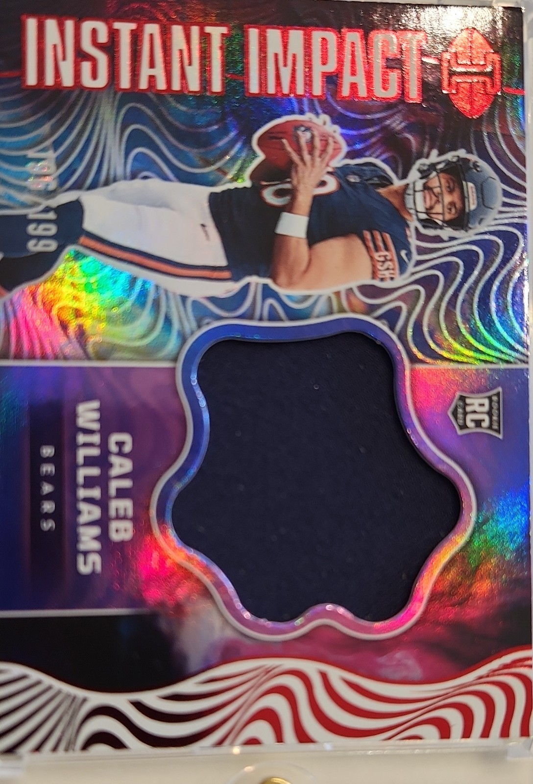 Caleb Williams Panini Illusions Instant Impact Relics #IICWS Red