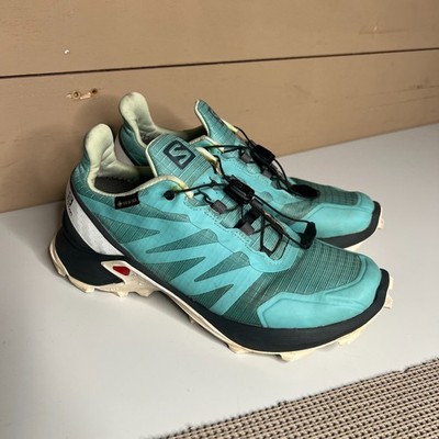Salomon Supercross GTX Trail Running Shoes Teal Blue Gore-Tex Womens 6 409543