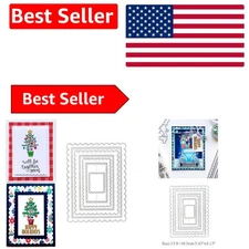 Multifunctional Set of 7 Scalloped Rectangle Metal Cutting Dies for Card Crafts