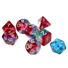 Sirius Dice 7-Set Watermelon Dice Set Silver Numbers