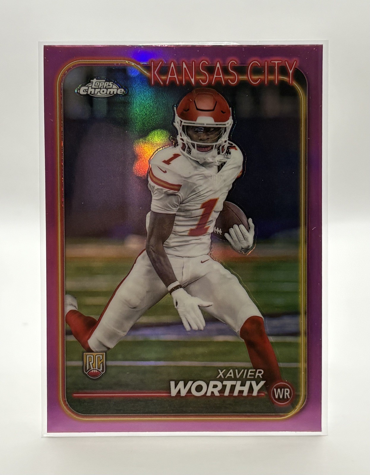 2024 Topps Chrome Xavier Worthy #208 RC Pink Parallel Kansas City Chiefs