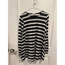 Show Me Your Mumu Womens Tunic Top Striped Black White Size Medium