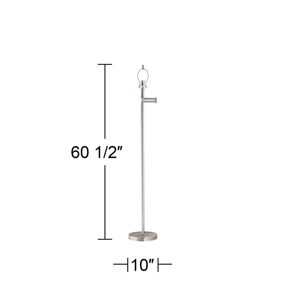 Modern Floor Lamp Base Swing Arm Brushed Nickel for Living Room Reading Bedroom - Image 3 of 3