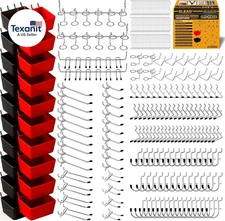 297 Piece Pegboard Hooks Kit, Peg Board Organizer Accessories with Bins for Orga