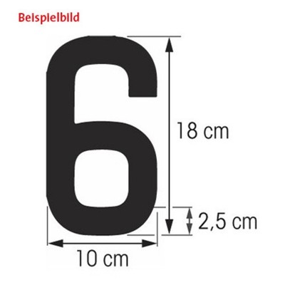PLASTIMO Zahl 6, 18 cm, schwarz 36387