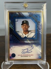 Topps Bowman Transcendent Julio Rodriguez Blue #BTA-JR /10 Rookie Auto Mariners