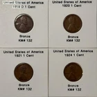 1919-1924 Circulated Lincoln Wheat Cent 4 Coin Lot