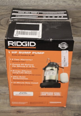 #ad NEW RIDGID 1000RSDS 1 HP Sump Pump 70076 RHD1 $189.00