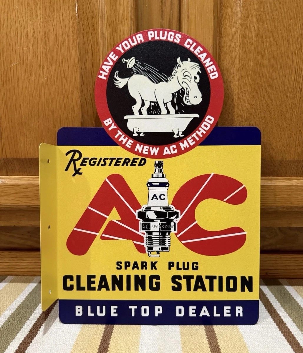AC Spark Plug Sign Indiana Collectible Gas & Oil Advertising Signs