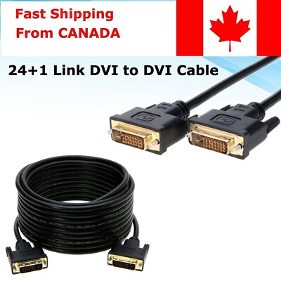 5ft DVI-D to DVI-D Cable Dual Link Male to Male DVI 24+1 Pins Monitor Display