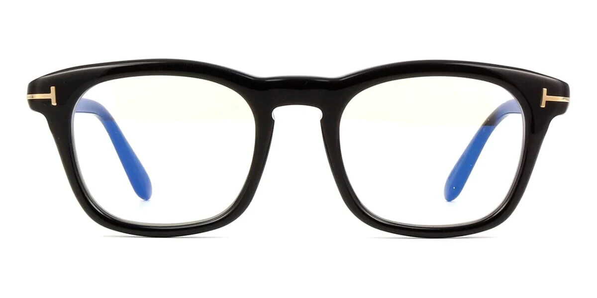 Tom Ford TF 5870-F-B ECO 001 Black Square Plastic Eyeglasses Frame