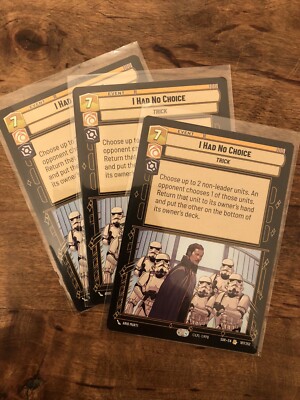 Star Wars Unlimited - 3x Set I Had No Choice #187 - English Rare Bundle Sammlung