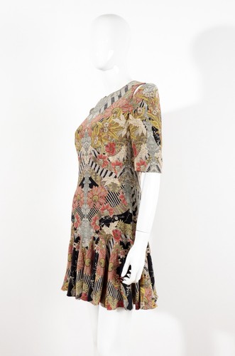 ALEXANDER McQUEEN 100% Silk Multicolor Dress Size 40 - Picture 9 of 19