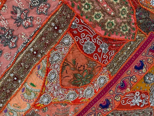 Wall Décor Tapestry Vintage Embroidered Ethnic Beaded Hand work Wall Hanging - Picture 5 of 5