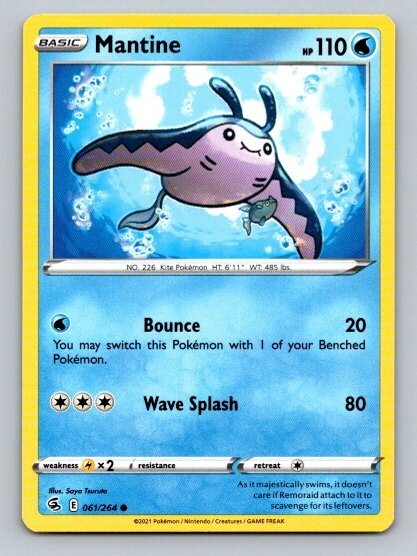 2021 Pokemon Card Fusion Strike Mantine 61/264