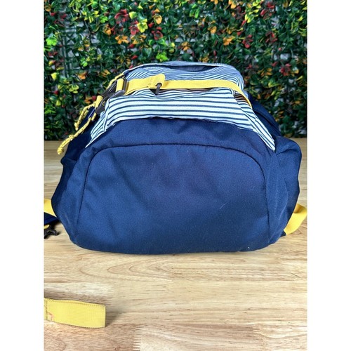 Burton Durable Goods Kilo Backpack Book Bag Striped Navy Yellow Lots of Pockets - Picture 6 of 12