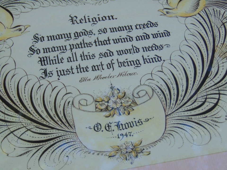 Caligrafía Arte Letras a Mano Saludo Religión Tipo Wilcox CREDO Diciendo YA Foto 2 de 4