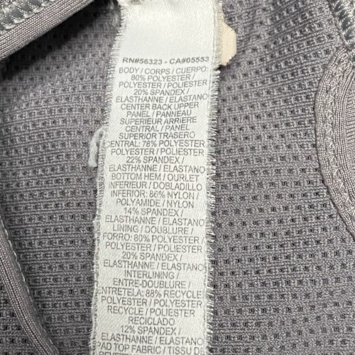 Nike Sports Bra Dri-FIT Women XL Spell-Out Gray Black Stretch Comfort Activewear - Picture 5 of 5