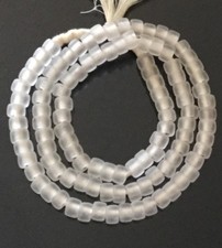 6mm Fine Translucent Matte clear Bohemian glass Crow African trade beads