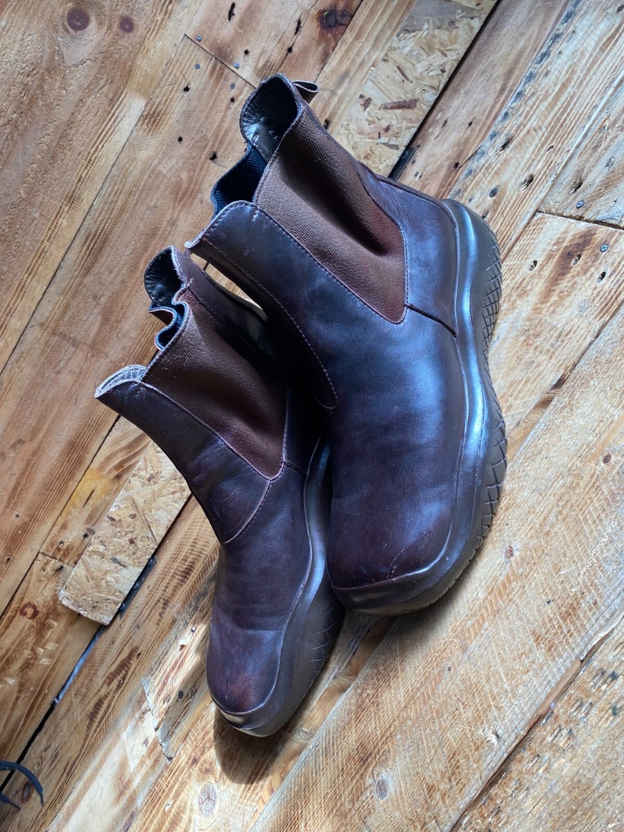 Prada FW 99 Vintage Chunky Leather chelsea brown boots sz 37 Prada FW 99 Vintage Chunky Leather chelsea brown boots sz 37