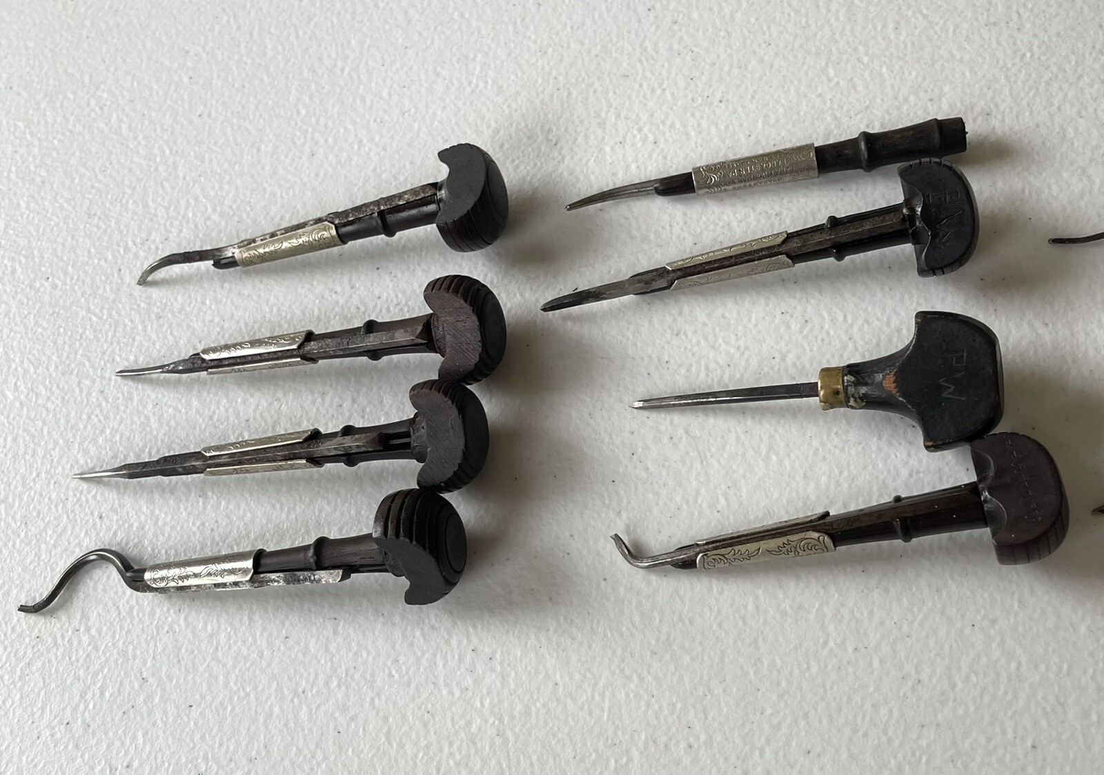 Antique 1889 Ezra F. Bowman Lancaster, PA. Old Hand Push Gravers Tools