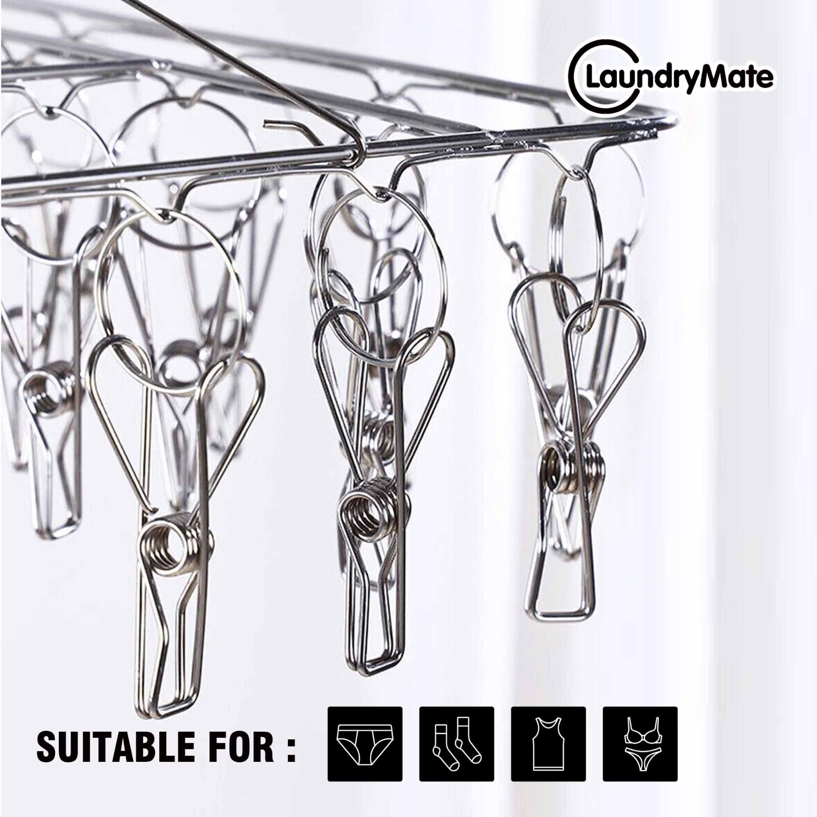 Peg Dryer X40 Pegs Clip Underwear Sock Hanger Laundry Airer Dryer Rack